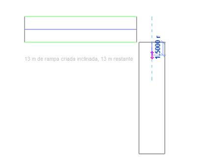 Tutorial como fazer rampas no Revit: print da tela do Revit com destaque para a vista durante desenho da rampa em L