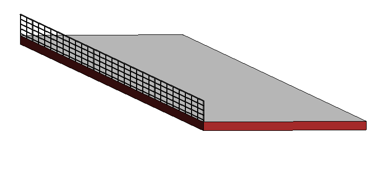 Tutorial como fazer rampas no Revit: print da tela do Revit com destaque para a vista 3D da rampa feita com piso estrutural com corrimão