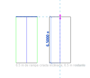 Tutorial como fazer rampas no Revit: print da tela do Revit com destaque para a vista durante desenho da rampa em U