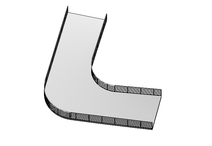 Tutorial como fazer rampas no Revit: print da tela do Revit com destaque para a vista 3D da rampa curva