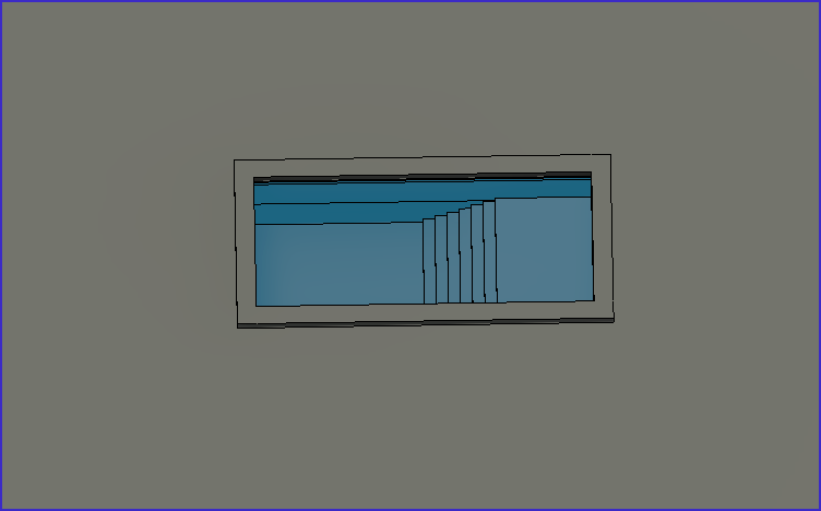 Como fazer piscina no Revit: imagem da interface do software Revit, com destaque para a vista 3d da piscina concluiía.