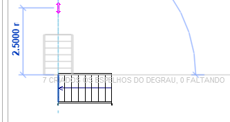 Tutorial sobre como criar escadas no Revit: imagem da tela do Revit com destaque para ação de desenhar a escada em L