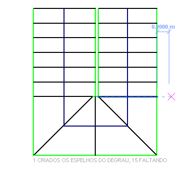 Tutorial sobre como criar escadas no Revit: imagem da tela do Revit com destaque para o desenho da linha de direção da escada