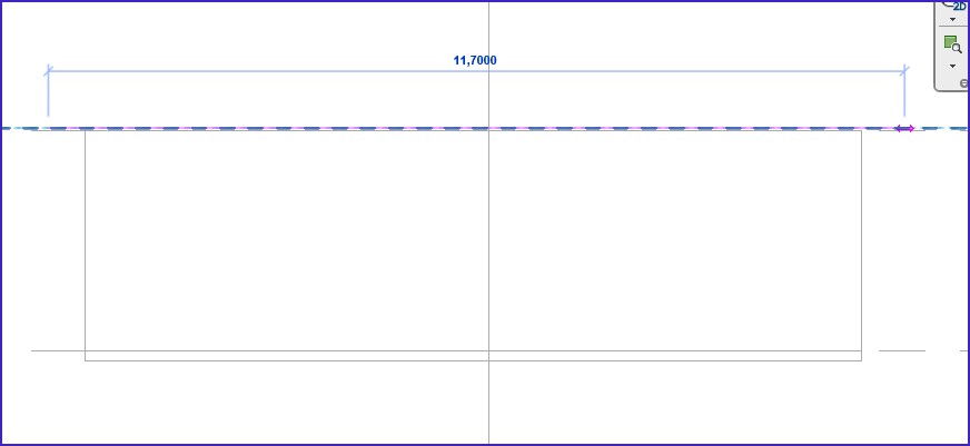 Como fazer telhado no Revit; imagem da interface do revit com destaque para aplicação da ferramenta auxiliar de desenho "raio inicial-final do arco"