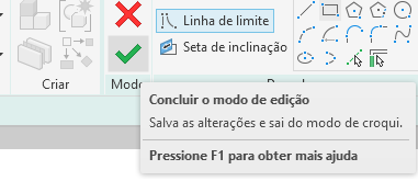 imagem destaque do ícone "Concluir o modo de edição" durante processo de criação de terreno com Revit