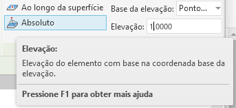 imagem destaque do ícone "absoluto" durante processo de criação de terreno com Revit