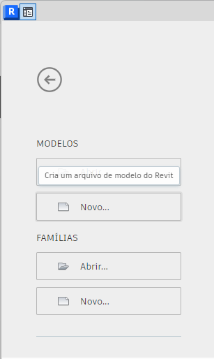 Imagem do painel inicial do antes de iniciar o processo de criação de terreno com Revit