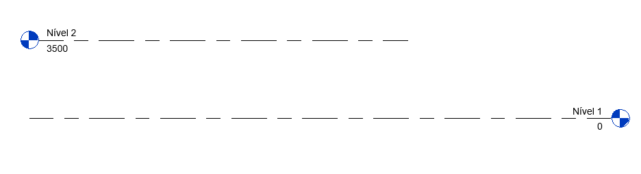 Imagem destacando o alinhamento dos níveis durante o processo de criação de planta de piso no revit