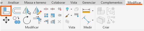 Imagem da tela do Revit com destaque para a ferramenta "alinhar" durante o processo de criação de planta de piso