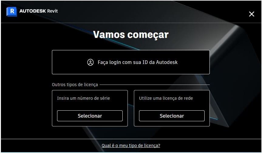 Imagem da tela de login dom a ID da Autodesk para ter acesso ao revit para estudantes